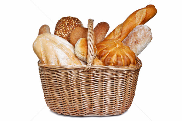 Assortment of bread in basket isolated Stock photo © RTimages