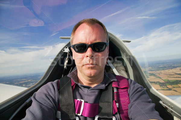 Pilótafülke férfi bent sport repülőgép személy Stock fotó © RTimages