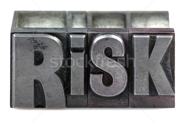 Stock foto: Buchdruck · Risiko · Wort · alten · Druck · Blöcke