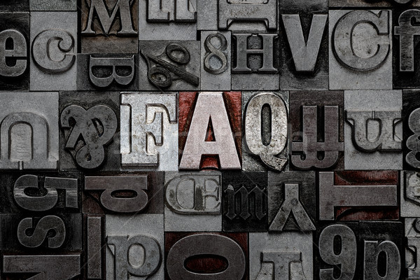 Faq abreviere vechi metal litere Imagine de stoc © RTimages