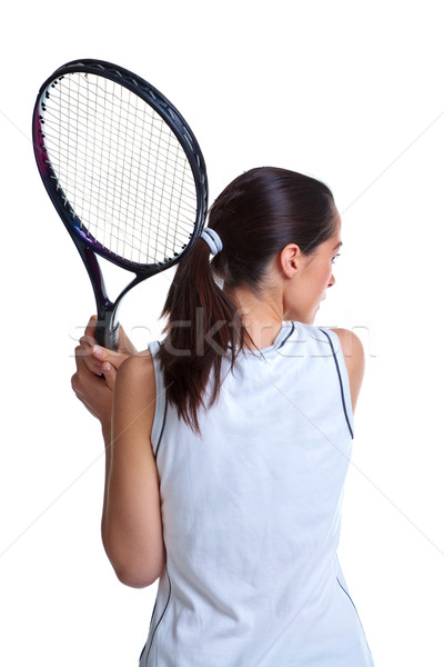 Woman playing tennis isolated Stock photo © RTimages