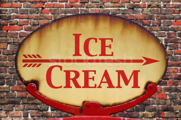 Retro sign Ice cream Stock photo © RTimages