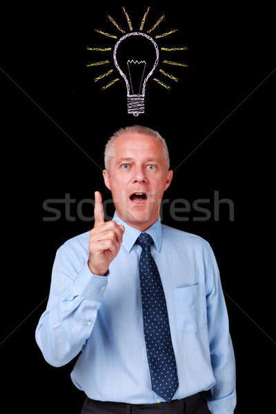 ビジネス チョーク 電球 写真 成熟した ビジネスマン ストックフォト © RTimages