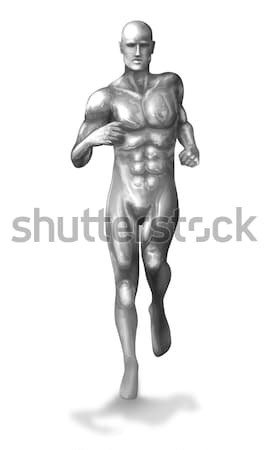 Chrome homme illustration corps musclé sport corps Photo stock © rudall30