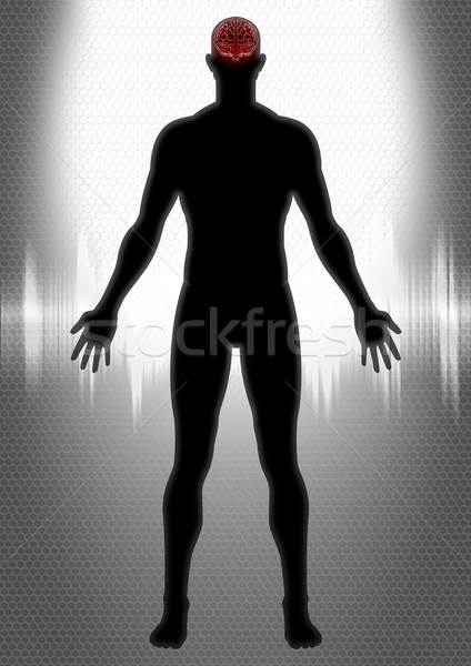 Neurologie silhouet illustratie man anatomie ontwerp Stockfoto © rudall30