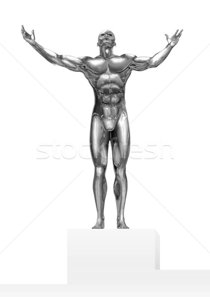 Chrome homme illustration chiffre stade bâtiment [[stock_photo]] © rudall30