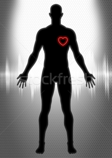 Kardiologie hat Bild Mann Figur Herz Stock foto © rudall30