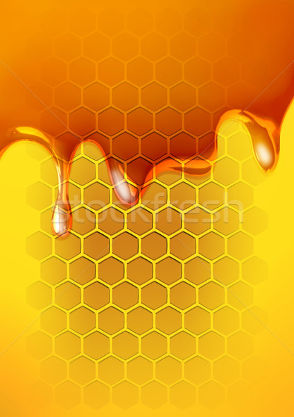 Geschmolzen Honig Illustration Gesundheit Kunst Gold Stock foto © rudall30