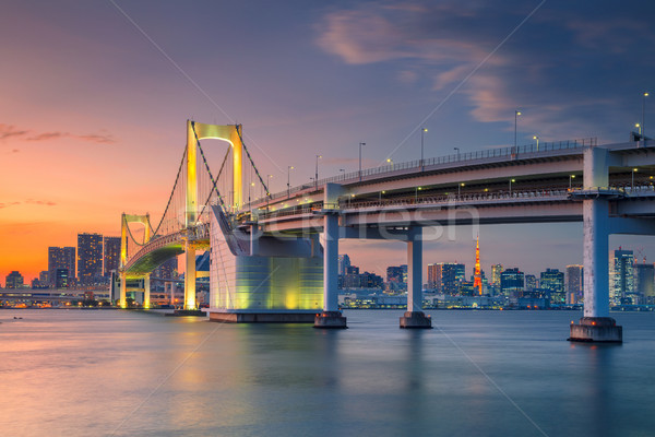 Токио Cityscape изображение Япония радуга моста Сток-фото © rudi1976
