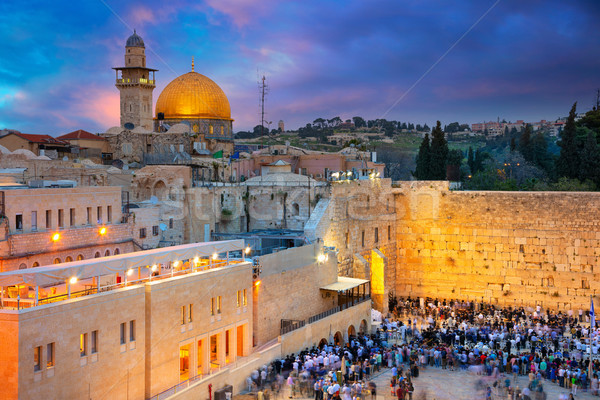 Jerozolima Cityscape obraz Izrael kopuła rock Zdjęcia stock © rudi1976