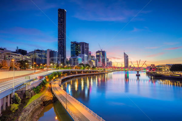 Brisbane cityscape imagem linha do horizonte Austrália dramático Foto stock © rudi1976