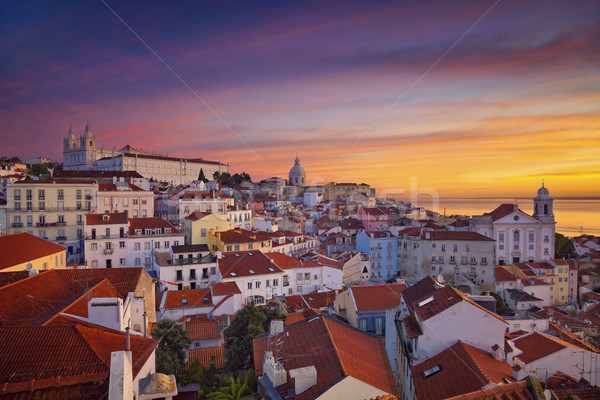 Foto stock: Lisboa · imagem · Portugal · dramático · nascer · do · sol