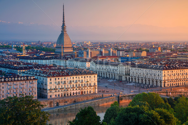 Torino légi városkép kép Olaszország nyár Stock fotó © rudi1976