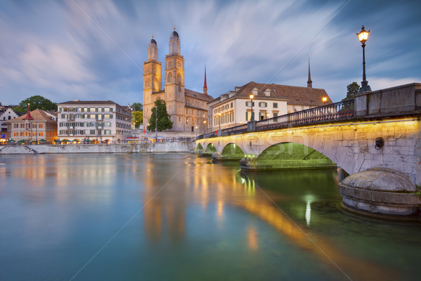 Zürich kép drámai naplemente Stock fotó © rudi1976