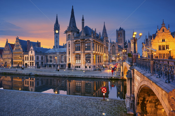 Imagen Bélgica crepúsculo azul hora Foto stock © rudi1976