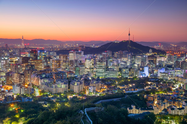 Сеул Cityscape изображение центра лет Восход Сток-фото © rudi1976