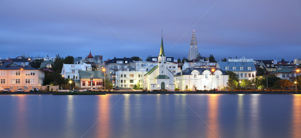 Reikiavik Islandia panorámica imagen ciudad crepúsculo Foto stock © rudi1976