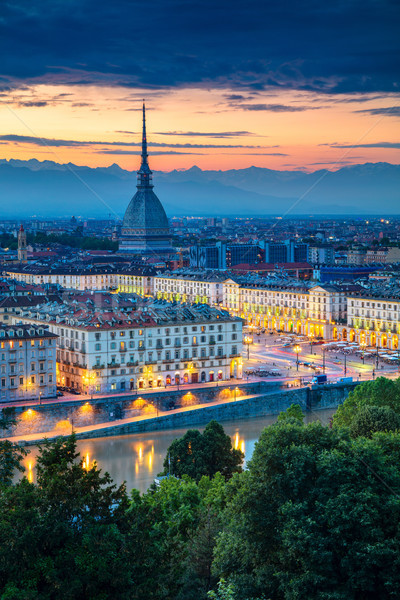 Torino légi városkép kép Olaszország égbolt Stock fotó © rudi1976