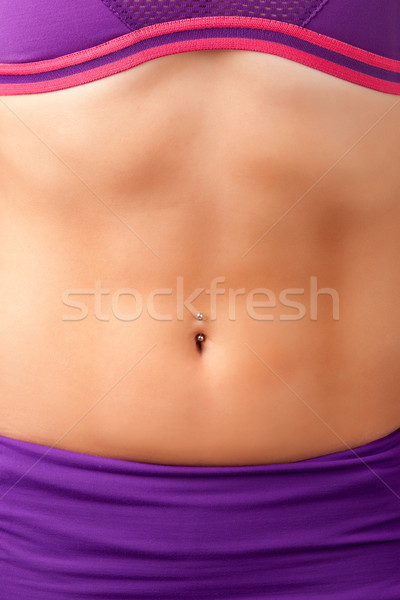 Közelkép fitt köldök nő fitnessz egészség Stock fotó © ruigsantos