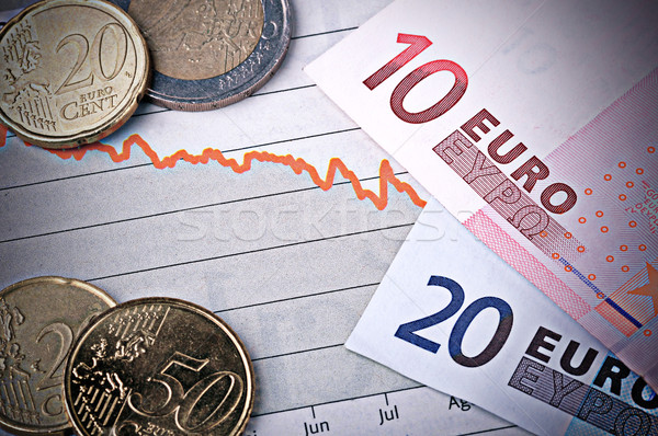 финансовый кризис пару монетами Top графа Сток-фото © ruigsantos