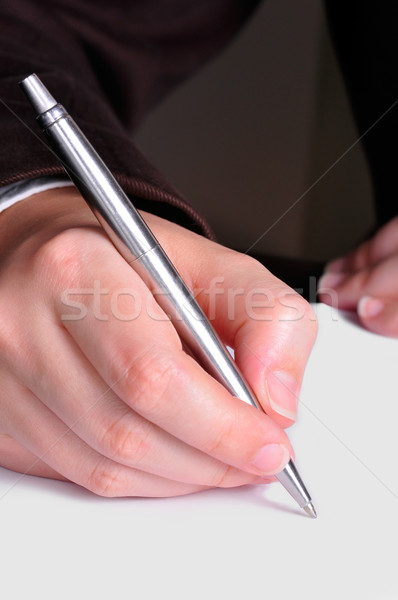 Schriftlich Hand halten Stift bereit schreiben Stock foto © ruigsantos