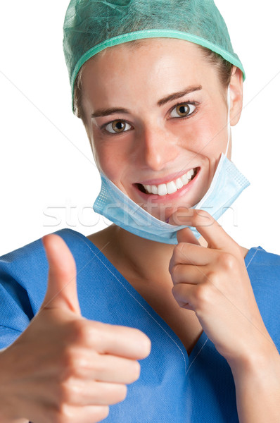 Kadın cerrah gülen gülümseme sağlık Stok fotoğraf © ruigsantos