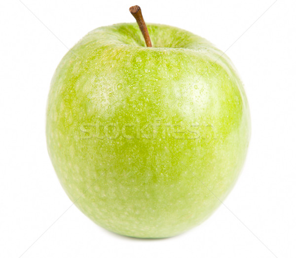Grünen Apfel isoliert erschossen frischen Stengel Stock foto © ruigsantos