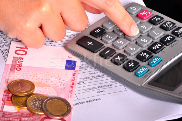 калькулятор деньги сторона евро баланса Сток-фото © ruigsantos