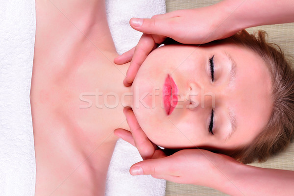 Cabeça massagem feminino estância termal corpo saúde Foto stock © ruigsantos