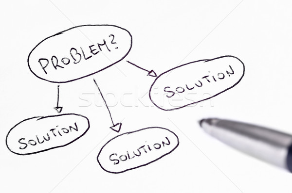 Problema solução diagrama caneta lado Foto stock © ruigsantos