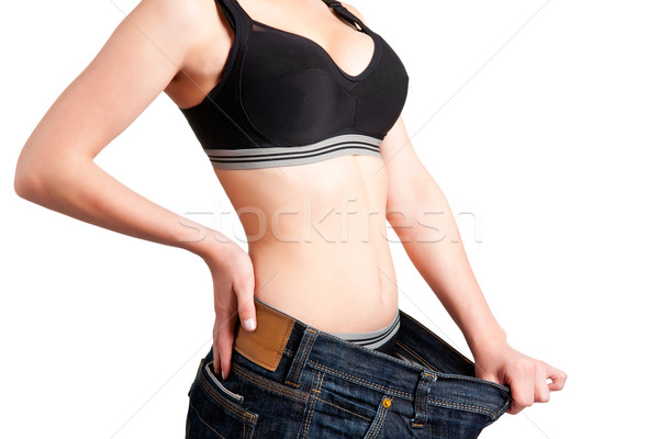 Ernährung Zeit Frau Ergebnisse Gesundheit Ausübung Stock foto © ruigsantos