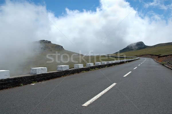 Straße Insel Portugal Wolken Berg Stock foto © ruigsantos