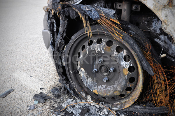 Coche detalle accidente fuego muerte Foto stock © ruigsantos