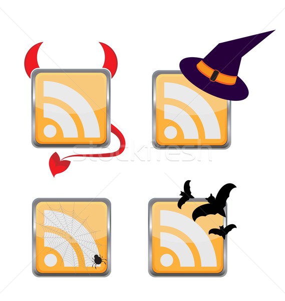 Orange Colored RSS Icon Stock photo © rumko