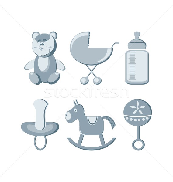 Vector illustration - baby icons set Stock photo © rumko