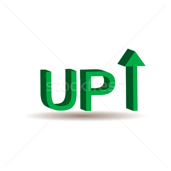 green 3D up sign with arrow Stock photo © rumko