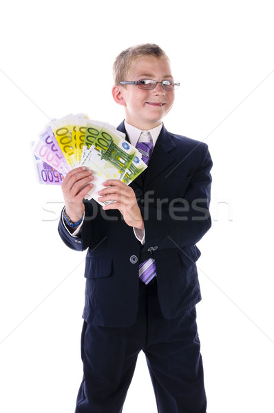 Criança gerente dinheiro escuro Foto stock © runzelkorn