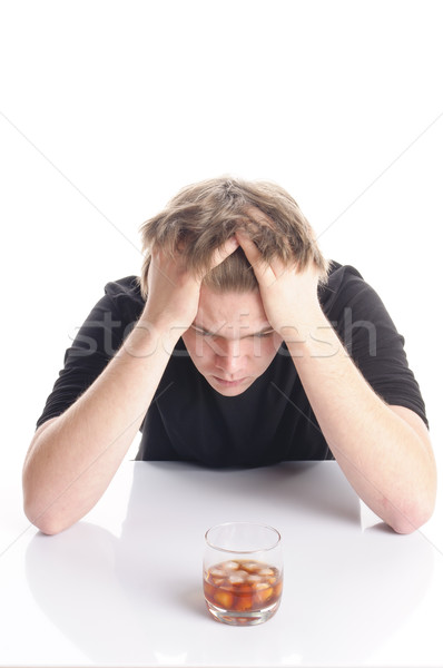 Young man alcohol abuse Stock photo © runzelkorn