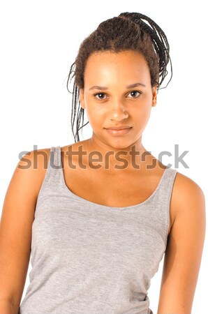 Sorridere ritratto giovani african ragazza nero Foto d'archivio © runzelkorn