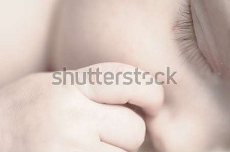 Arc közelkép lánycsecsemők édes kicsi fej Stock fotó © runzelkorn