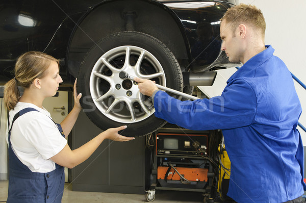 Changing tires in the garage Stock photo © runzelkorn