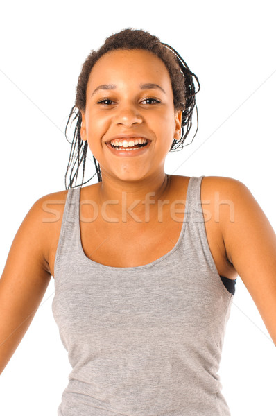Risonho menina jovem africano preto sorridente Foto stock © runzelkorn