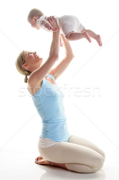 Bebê esportes fitness ioga loiro Foto stock © runzelkorn
