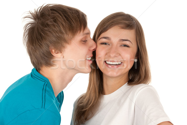 boy kisses a girl Stock photo © RuslanOmega