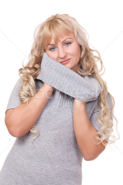 Bastante rubio invierno suéter mujer hermosa Foto stock © RuslanOmega