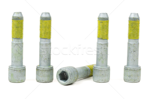 Five bolts for the car with the yellow glue on the threads. Stock photo © RuslanOmega