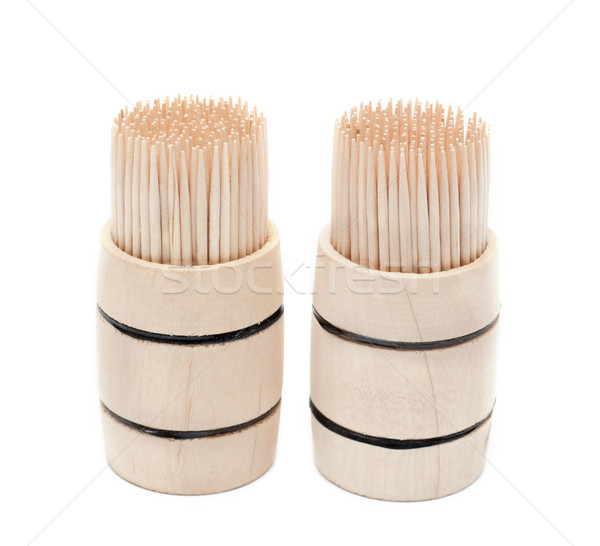 Two birch of the toothpick in wooden cask Stock photo © RuslanOmega