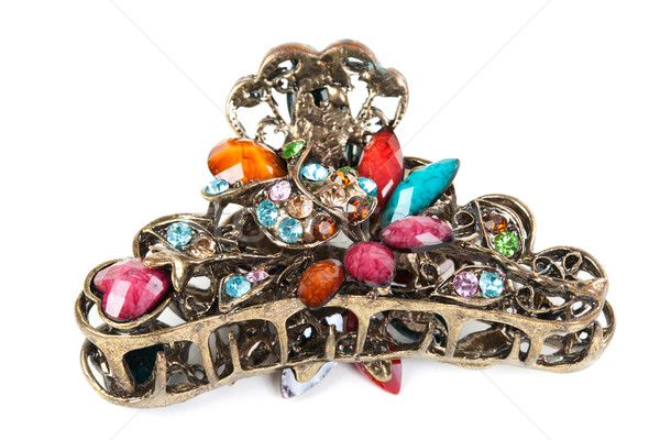 Stock photo: hairgrip with precious stones