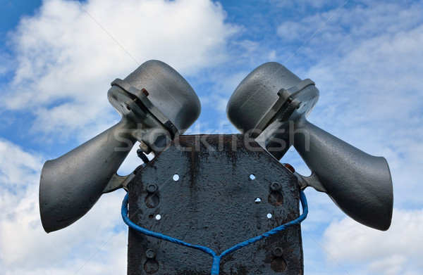 Outdoor public address loudspeakers against a blue sky Stock photo © RuslanOmega