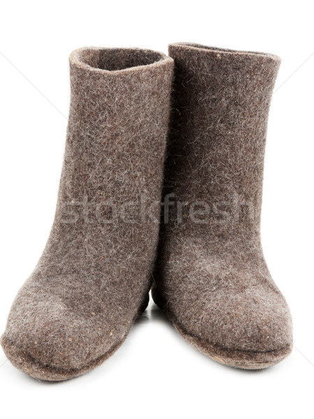 Pair gray woolly lock footwear Stock photo © RuslanOmega